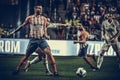TALLINN, ESTONIA - 15 August, 2018: Lucas Hernandez (L) and Daniel Carvajal during the final 2018 UEFA Super Cup match between At Royalty Free Stock Photo