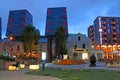 Modern architecture and hotel Metropol in Rotermann quarter in the evening, Tallinn, Estonia Royalty Free Stock Photo