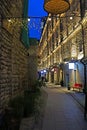 Modern and dynamic district of Tallinn - Rotermann city. Evening way between former factory buildings, Tallinn, Estonia