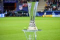 TALLINN, ESTONIA - 15 August, 2018: The UEFA Europa League trophy Cup close up during the final 2018 UEFA Super Cup match between Royalty Free Stock Photo