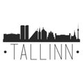 Tallinn Estonia. City Skyline. Silhouette City. Design Vector. Famous Monuments.