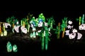 Tallinn, Estonia - December 29, 2019: Giant panda bears at Chinese Light Festival, traditional Chinese culture exhibition on