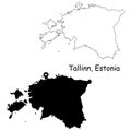 Tallinn Estonia. Detailed Country Map with Location Pin on Capital City.