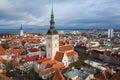 TALLINN, ESTONIA, FEBRUARY 2020: Tallinn Cityscape in Estonia. View at St. Mary`s Cathedral and Old City Center Royalty Free Stock Photo