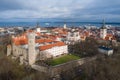 TALLINN, ESTONIA, FEBRUARY 2020: The Pikk Hermann Tower and Toompea Castle. Tallinn, Estonia, Baltic States, Europe Royalty Free Stock Photo