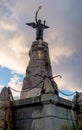 Tallinn, Estonia - January 4, 2020: Monument dedicated to the death of the Russian ship -Mermaid-. An angel with a cross Royalty Free Stock Photo