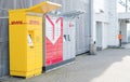 DHL and DPD parcel terminal Royalty Free Stock Photo