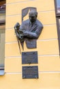 Tallinn, Estonia - July 26, 2014: Sculpture of puppeteer Ferdinand Veike outside the Tallinn Puppet Museum