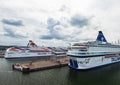 Tallink cruise ferry is in the port of Tallinn, Estonia