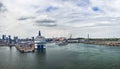 View of Tallinn harbor from the sea, Estonia Royalty Free Stock Photo