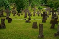 Graves at old cemetery of St. Brigitta convent in Pirita region, Tallinn, Estonia Royalty Free Stock Photo