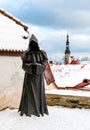 Monk sculpture in Danish King Garden, Tallinn