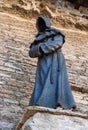 Tallinn, Estonia - May 05, 2018: Monk statue at Danish King Garden, at the Old town of Tallinn. The statue is made of Royalty Free Stock Photo