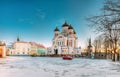 Tallinn, Estonia. Morning View Of Alexander Nevsky Cathedral. Famous