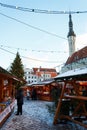 Counters at the Christmas market at Old Town Square