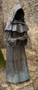 Tallinn, Estonia - November 05 2021: Iron sculpture of a monk in the Danish Royal Garden in Tallinn. Franciscan monk Royalty Free Stock Photo