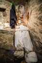 TALLINN, ESTONIA - November 02, 2019: Plague exposition in Kiek in de KÃÂ¶k Museum and Bastion Tunnels. It is restored cannon tower