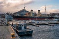 Tallinn, Estonia - November 18, 2018: Suur Toll icebreaker at the pier. The icebreaker steamer is part of the Tallinn