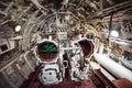 TALLINN, ESTONIA - November 02, 2019: Torpedo launch cabin inside submarine named Lembit, built in 1936. It is located in Seaplane