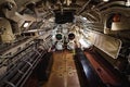 TALLINN, ESTONIA - November 02, 2019: Torpedo launch cabin inside submarine named Lembit, built in 1936. It is located in Seaplane Royalty Free Stock Photo