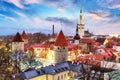 Tallinn, Estonia old city view from Toompea Hill at sunrise Royalty Free Stock Photo