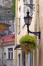 Tallinn, Estonia. Old street lamp in historic Old Town Tallinn Royalty Free Stock Photo