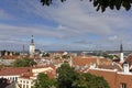 Tallinn Estonia old town landscape on sunny day with blue baltic sea