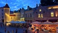 Tallinn ,Estonia 0,08,2019 Old Town Of Tallinn Viru Street cafe city life evening summer people walk relax and  sit in chair  cafe Royalty Free Stock Photo