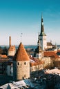 Tallinn, Estonia. Part Of Tallinn City Wall With Towers, At The Royalty Free Stock Photo