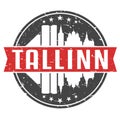 Tallinn Estonia Round Travel Stamp. Icon Skyline City Design. Seal Tourism Badge Illustration vector.