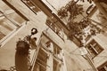 Tallinn, Estonia, sepia - Typical courtyard in the Old town of Tallinn