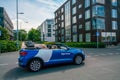 Some rent car company - cabriolet car and blondies young women inside in Tallin -amazing summer