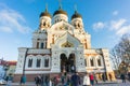 Tallinn, Estonia -01.05.20: St. Alexander Nevsky Cathedral - Stavropegial Cathedral Orthodox Cathedral Church in Vyshgorod,