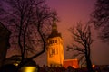 TALLINN, ESTONIA: St. Nicholas ` Church, Niguliste kirik. Night landscape with lighting Royalty Free Stock Photo
