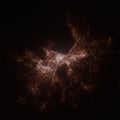 Tallinn (Estonia) street lights map. Satellite view on modern city at night. Royalty Free Stock Photo