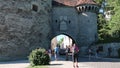 Tallinn, Estonia, tourists in Paks Margareeta gate