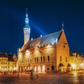 Tallinn, Estonia. Town Hall Square - Raekoja Plats. Famous Landmark Royalty Free Stock Photo