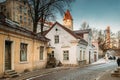 Tallinn, Estonia. View Of Uus Street In Tallinn Old Town In Winter Day Royalty Free Stock Photo