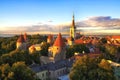 Tallinn old city sunset panorama Royalty Free Stock Photo