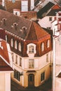 Tallinn Old Town building tiled roofs traditional architecture aerial view
