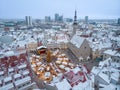 Tallinn Old Town Square Christmas Light and Market. Estonia