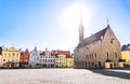 Tallinn old town view in Town Hall Square Raekoja Plats