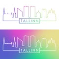Tallinn skyline. Colorful linear style.