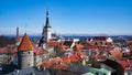 Tallinn skyline, Estonia. Aerial view of Tallinn. Tallinn old town, Estonia.