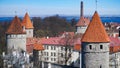 Tallinn skyline, Estonia. Aerial view of Tallinn. Tallinn old town, Estonia.