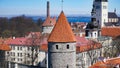 Tallinn skyline, Estonia. Aerial view of Tallinn. Tallinn old town, Estonia.