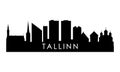 Tallinn skyline silhouette.