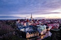 Tallinn sunrise landscapes of the old city in winter, Estonia Royalty Free Stock Photo