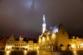 Tallinn Town Hall at Night Casting Shadow Royalty Free Stock Photo