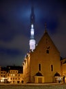 Tallinn Town Hall in Raekoja platz at night Royalty Free Stock Photo